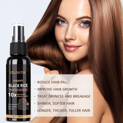 Vegan Hair Growth Serum for Women and Men, Rice Water Spray for Hair Growth