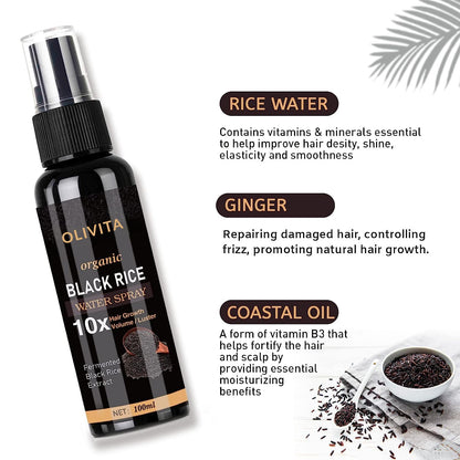 Vegan Hair Growth Serum for Women and Men, Rice Water Spray for Hair Growth